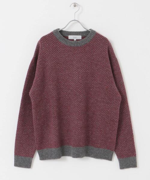URBAN RESEARCH ROSSO MEN(アーバンリサーチロッソメン)の「『XLサイズあり』ヘリンボーン柄クルーネックニット(ニット/セーター・メンズ・ネイビー/アイボリー/グレー系その他/ブラック/グレー・SMALL/MEDIUM/LARGE/X-LARGE)」の17枚目の写真