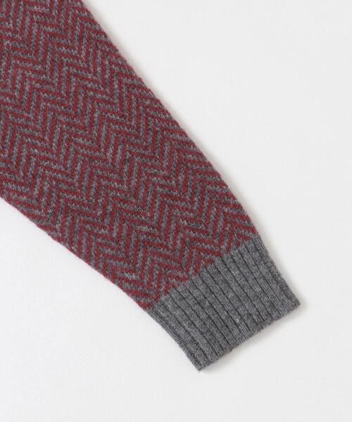 URBAN RESEARCH ROSSO MEN(アーバンリサーチロッソメン)の「『XLサイズあり』ヘリンボーン柄クルーネックニット(ニット/セーター・メンズ・ネイビー/アイボリー/グレー系その他/ブラック/グレー・SMALL/MEDIUM/LARGE/X-LARGE)」の18枚目の写真