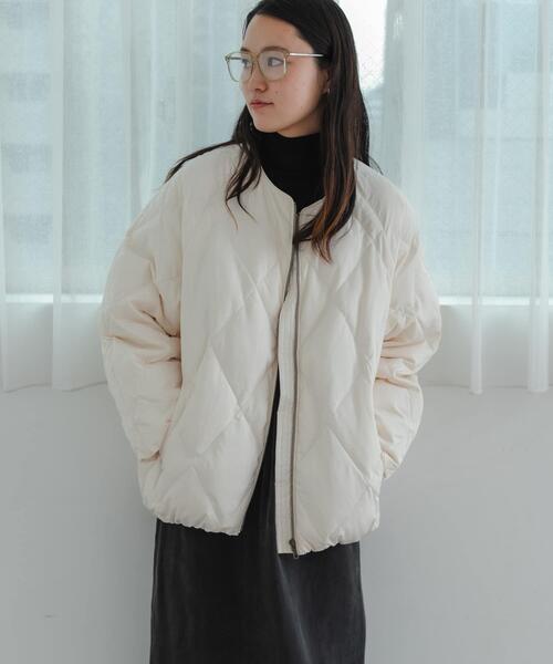 URBAN RESEARCH（アーバンリサーチ）の「コクーンキルティングダウン（ダウンジャケット/コート・レディース・ブラック/オフホワイト/ブラウン・SMALL/FREE）」の5枚目の写真