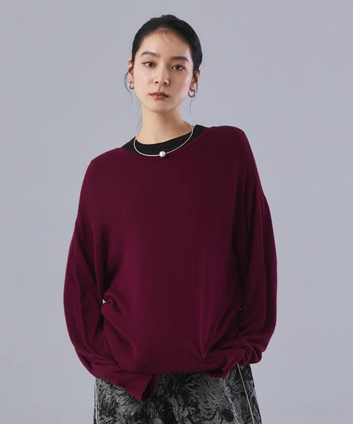 Muscat(マスカット)の「バックオープンニットトップス(ニット/セーター・レディース・ブラック/ベージュ/ロイヤルブルー/ワインレッド/ライトグレー・F)」の5枚目の写真