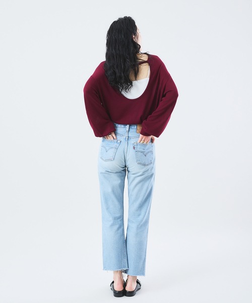 Muscat(マスカット)の「バックオープンニットトップス(ニット/セーター・レディース・ブラック/ベージュ/ロイヤルブルー/ワインレッド/ライトグレー・F)」の16枚目の写真