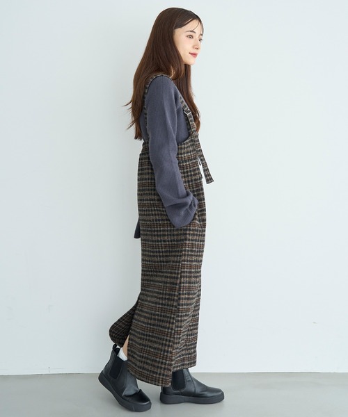 新色・再生産】チェック柄 フロントジップジャンスカ【585077