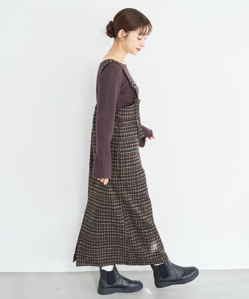 新色・再生産】チェック柄 フロントジップジャンスカ【585077