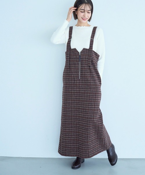 J.PRESS タグ付き✨新品未使用✨チェック　ジャンパースカート 新色・再生産】チェック柄 フロントジップジャンスカ【585077