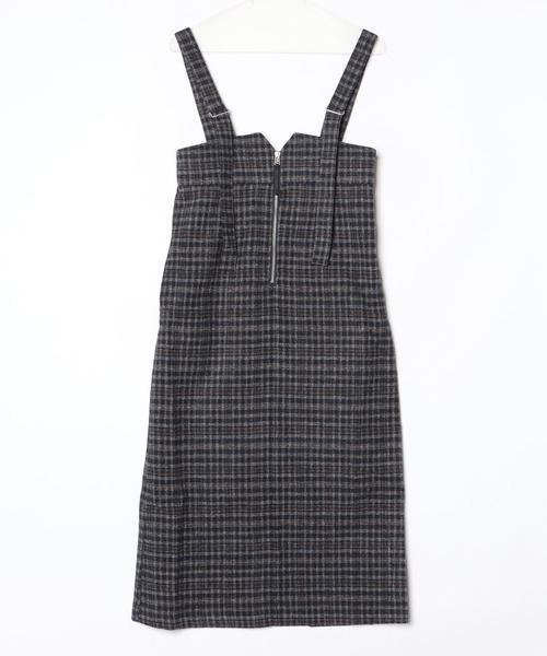新色・再生産】チェック柄 フロントジップジャンスカ【585077