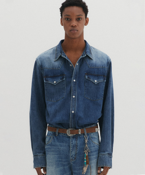 DNSR(ディーエヌエスアール)の「ウェスタンデニムシャツブルー(シャツ/ブラウス・メンズ・その他・MEDIUM/LARGE/X-LARGE)」の1枚目の写真