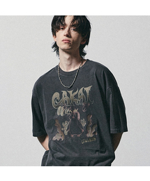 ヒドゥンキャッチピグメント半袖Tシャツチャコール