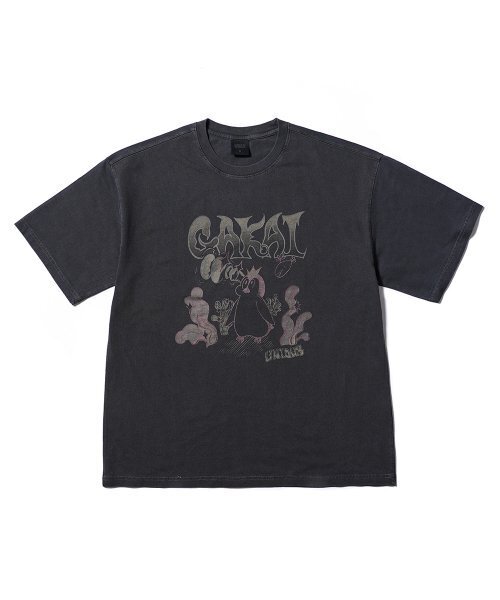 GAKKAI UNIONS（ガッカイユニオンズ）の「ヒドゥンキャッチピグメント半袖Tシャツチャコール（Tシャツ/カットソー・レディース・その他・MEDIUM/LARGE）」の2枚目の写真