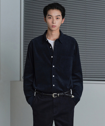 リラックスド16Wコーデュロイシャツ[ネイビー]