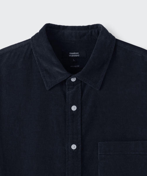 MUSINSA STANDARD（ムシンサスタンダード）の「リラックスド16Wコーデュロイシャツ[ネイビー]（シャツ/ブラウス・メンズ・その他・MEDIUM/LARGE/X-LARGE/XX-LARGE）」の3枚目の写真