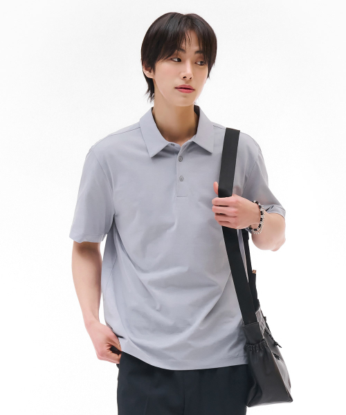 CHASECULT(チェイスカルト)の「男性クールカラー半袖Tシャツ-スカイブルー(ポロシャツ・メンズ・ブルー・110/95/105/100)」の4枚目の写真