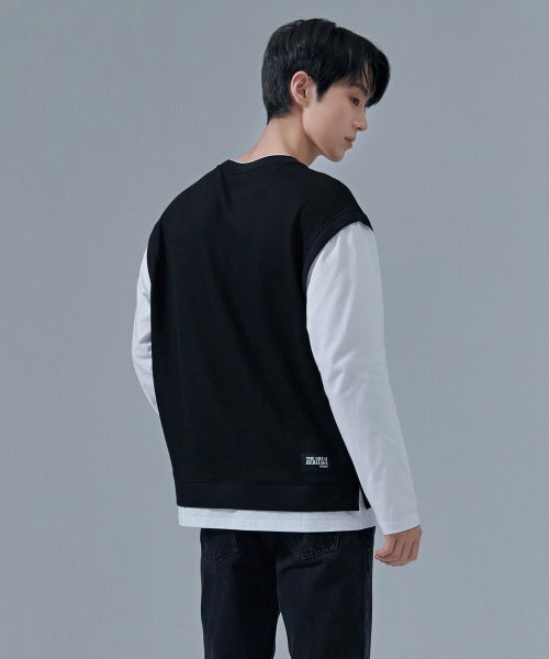 CHASECULT（チェイスカルト）の「男性レイヤード配色Tシャツ-CERK5114B03（Tシャツ/カットソー・メンズ・ブラック・100/105/95）」の3枚目の写真