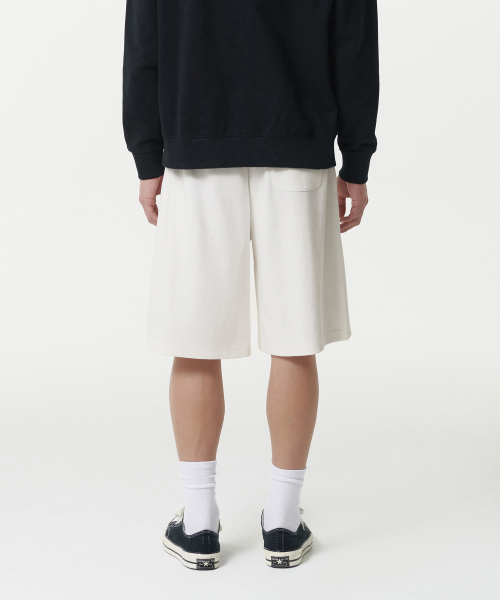 MUSINSA STANDARD（ムシンサスタンダード）の「ダブルニットワンタックワイドスウェットショーツ[クリーム]（その他パンツ・メンズ・その他・XX-LARGE/LARGE/MEDIUM/SMALL/X-LARGE）」の3枚目の写真