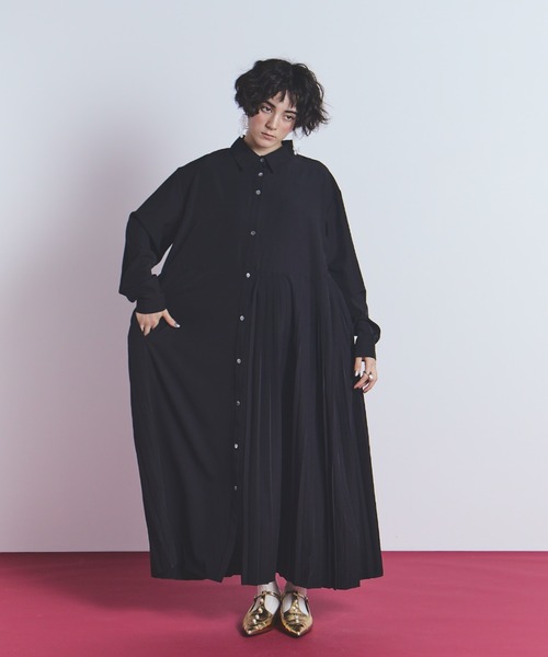 manana suerte(マニャーナスエルテ)の「アシンメトリープリーツワンピース(ワンピース・レディース・ブラック/ブルー・FREE)」の13枚目の写真