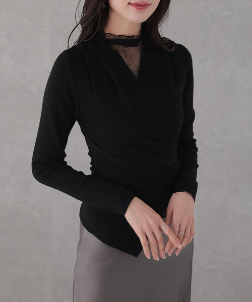 Lace Ladies(レースレディース)の「ウール混 レース ドッキング カシュクール トップス(その他トップス・レディース・ブラック/グレイッシュベージュ/ブラウン・FREE)」の16枚目の写真