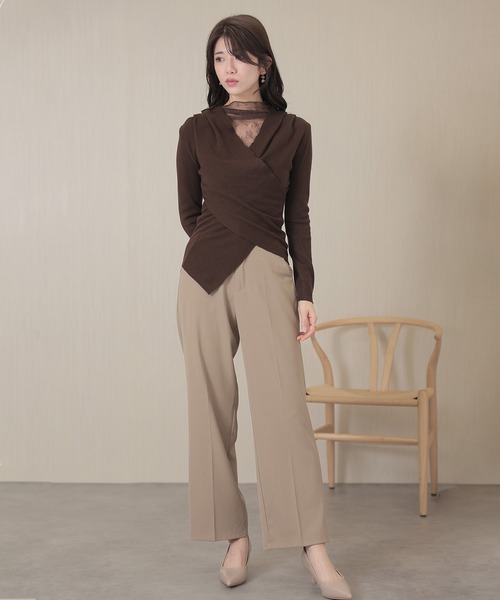 Lace Ladies(レースレディース)の「ウール混 レース ドッキング カシュクール トップス(その他トップス・レディース・ブラック/グレイッシュベージュ/ブラウン・FREE)」の18枚目の写真