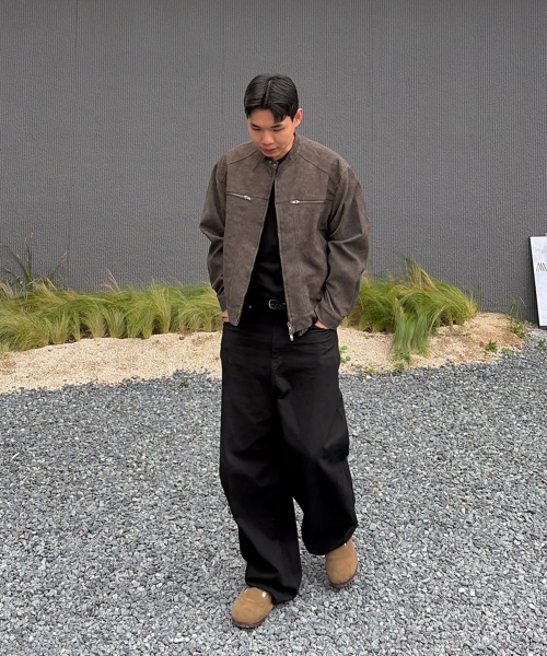P.IN.O(ピインオ)の「グランジレザーバイカージャケット - チャコール(ライダースジャケット・メンズ・その他・MEDIUM/LARGE)」の3枚目の写真