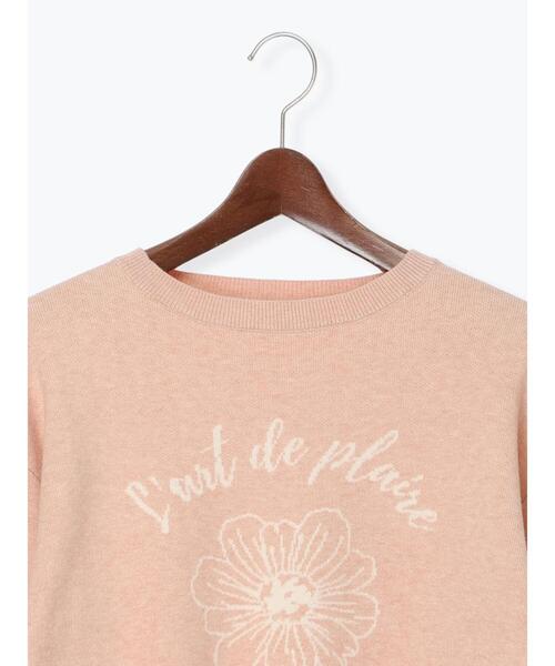 Te chichi TERRASSE（テチチテラス）の「フラワーモチーフロゴニット（ニット/セーター・レディース・オフホワイト/ブラック/ベージュ/ピンク・F）」の9枚目の写真