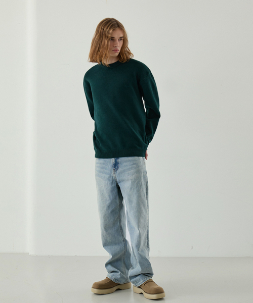 NODU（ノードユー）の「メイプル ベーシック ラウンド ニット [グリーン]（ニット/セーター・メンズ・その他・LARGE/MEDIUM）」の2枚目の写真