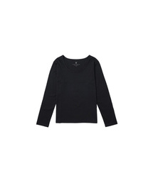 SITP5189 エッセンシャルUネック長袖Tシャツ_ブラック