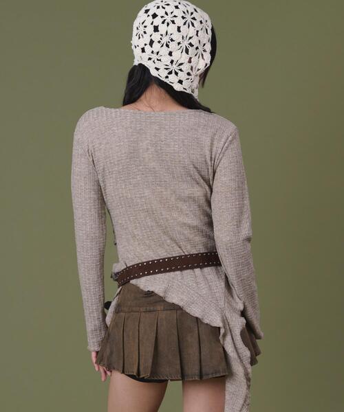 dispark(ディスパーク)の「DISPARK/イレヘムデザイントップ(ニット/セーター・レディース・チャコールグレー/ベージュ・FREE)」の10枚目の写真