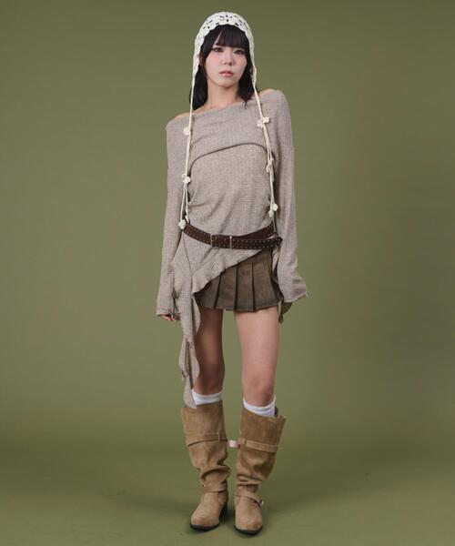 dispark(ディスパーク)の「DISPARK/イレヘムデザイントップ(ニット/セーター・レディース・チャコールグレー/ベージュ・FREE)」の11枚目の写真