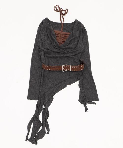 dispark(ディスパーク)の「DISPARK/イレヘムデザイントップ(ニット/セーター・レディース・チャコールグレー/ベージュ・FREE)」の13枚目の写真