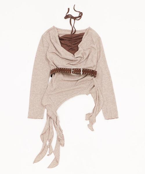 dispark(ディスパーク)の「DISPARK/イレヘムデザイントップ(ニット/セーター・レディース・チャコールグレー/ベージュ・FREE)」の12枚目の写真