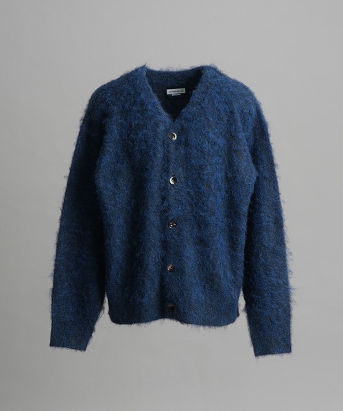 UNISEX Prime‑Over Shaggy Knit Y‑neck Cardigan — плюшевый кардиган Y‑neck (Maison Special)
