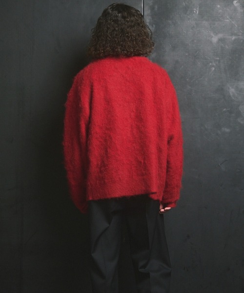 MAISON SPECIAL(メゾンスペシャル)の「《UNISEX》Prime-Over Shaggy Knit Y-neck Cardigan/プライムオーバーシャギーニットYネックカーディガン【MAISON SPECIAL/メゾンスペシャル】(カーディガン/ボレロ・メンズ・レッド/ネイビー/イエロー/チャコールグレー/ブラック・0/1/2)」の16枚目の写真