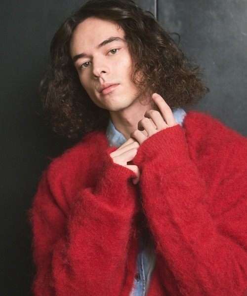 MAISON SPECIAL(メゾンスペシャル)の「《UNISEX》Prime-Over Shaggy Knit Y-neck Cardigan/プライムオーバーシャギーニットYネックカーディガン【MAISON SPECIAL/メゾンスペシャル】(カーディガン/ボレロ・メンズ・レッド/ネイビー/イエロー/チャコールグレー/ブラック・0/1/2)」の17枚目の写真