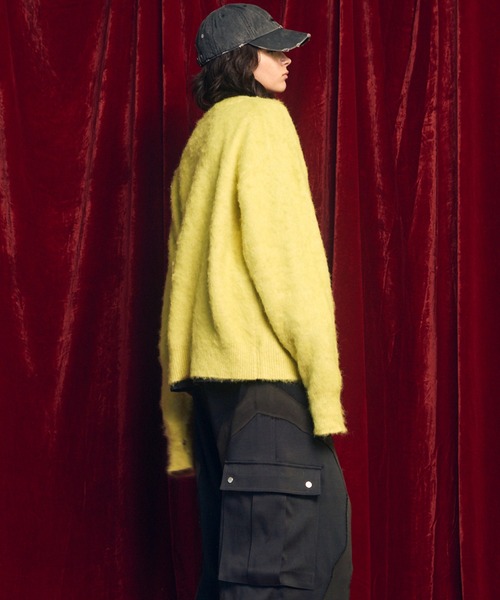 MAISON SPECIAL(メゾンスペシャル)の「《UNISEX》Prime-Over Shaggy Knit Y-neck Cardigan/プライムオーバーシャギーニットYネックカーディガン【MAISON SPECIAL/メゾンスペシャル】(カーディガン/ボレロ・メンズ・レッド/ネイビー/イエロー/チャコールグレー/ブラック・0/1/2)」の22枚目の写真