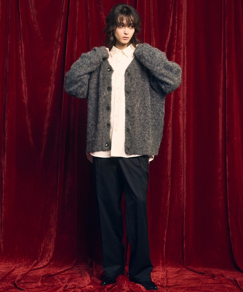 MAISON SPECIAL(メゾンスペシャル)の「《UNISEX》Prime-Over Shaggy Knit Y-neck Cardigan/プライムオーバーシャギーニットYネックカーディガン【MAISON SPECIAL/メゾンスペシャル】(カーディガン/ボレロ・メンズ・レッド/ネイビー/イエロー/チャコールグレー/ブラック・0/1/2)」の11枚目の写真