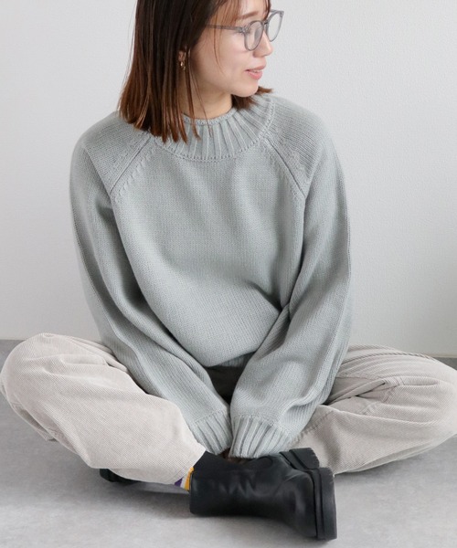 cepo（セポ）の「カシミアタッチハイネックニット〈ウォッシャブル〉（ニット/セーター・レディース・ミント/ダークブラウン/ベージュ・M）」の3枚目の写真