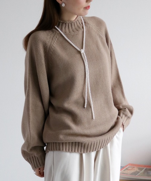 cepo（セポ）の「カシミアタッチハイネックニット〈ウォッシャブル〉（ニット/セーター・レディース・ミント/ダークブラウン/ベージュ・M）」の12枚目の写真