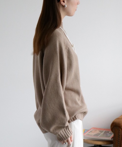 cepo（セポ）の「カシミアタッチハイネックニット〈ウォッシャブル〉（ニット/セーター・レディース・ミント/ダークブラウン/ベージュ・M）」の11枚目の写真