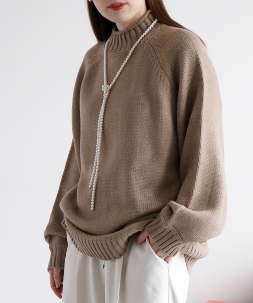 cepo（セポ）の「カシミアタッチハイネックニット〈ウォッシャブル〉（ニット/セーター・レディース・ミント/ダークブラウン/ベージュ・M）」の13枚目の写真