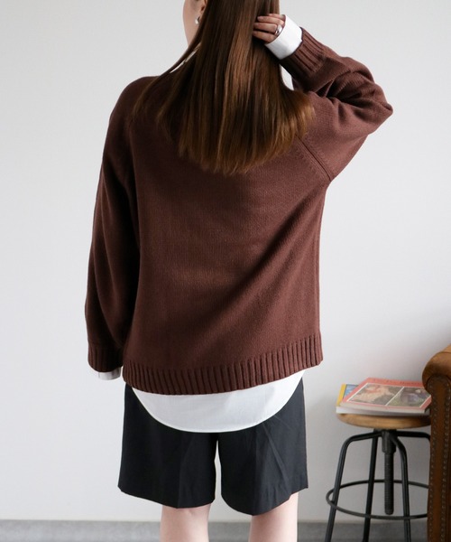 cepo（セポ）の「カシミアタッチハイネックニット〈ウォッシャブル〉（ニット/セーター・レディース・ミント/ダークブラウン/ベージュ・M）」の22枚目の写真