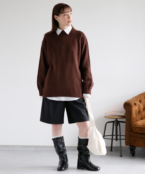 cepo（セポ）の「カシミアタッチハイネックニット〈ウォッシャブル〉（ニット/セーター・レディース・ミント/ダークブラウン/ベージュ・M）」の14枚目の写真