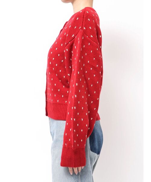 Ungrid（アングリッド）の「マルチウェイドットニットカーディガン（カーディガン/ボレロ・レディース・レッド/オフホワイト/ブルー・FREE）」の6枚目の写真