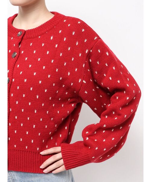 Ungrid（アングリッド）の「マルチウェイドットニットカーディガン（カーディガン/ボレロ・レディース・レッド/オフホワイト/ブルー・FREE）」の9枚目の写真