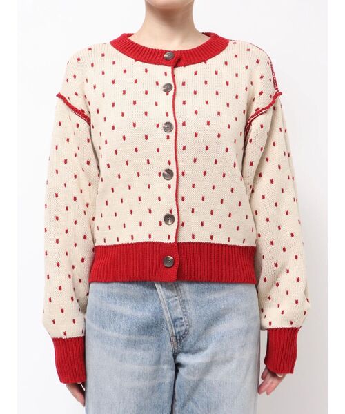 Ungrid（アングリッド）の「マルチウェイドットニットカーディガン（カーディガン/ボレロ・レディース・レッド/オフホワイト/ブルー・FREE）」の12枚目の写真