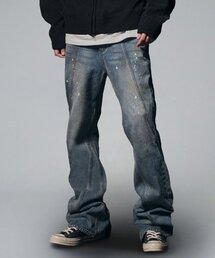 NOT4NERD(�m�b�g�t�H�[�i�[�h)��Curved Dirty Wash Bootscut Denim Pants - Deep Blue(�f�j���p���c)