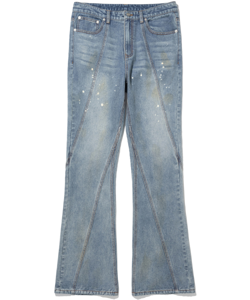 NOT4NERD（ノットフォーナード）の「Curved Dirty Wash Bootscut Denim Pants - Deep Blue（デニムパンツ・レディース・その他・LARGE/MEDIUM/X-LARGE）」の2枚目の写真