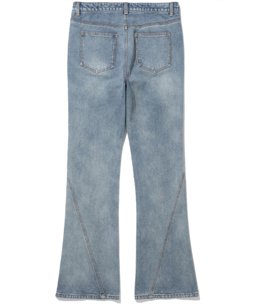 NOT4NERD（ノットフォーナード）の「Curved Dirty Wash Bootscut Denim Pants - Deep Blue（デニムパンツ・レディース・その他・LARGE/MEDIUM/X-LARGE）」の3枚目の写真