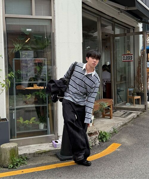 BASEMOMENT（ベースモーメント）の「ストライプラグビーTシャツスカイブルー（ポロシャツ・レディース・その他・MEDIUM/LARGE）」の9枚目の写真