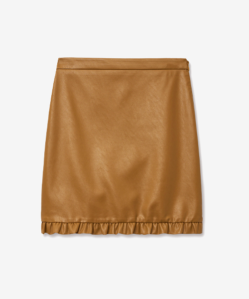 LADY VOLUME（レディーボリューム）の「FRILL LEATHER SKIRT_CAMEL（スカート・レディース・その他・SMALL/MEDIUM）」の2枚目の写真