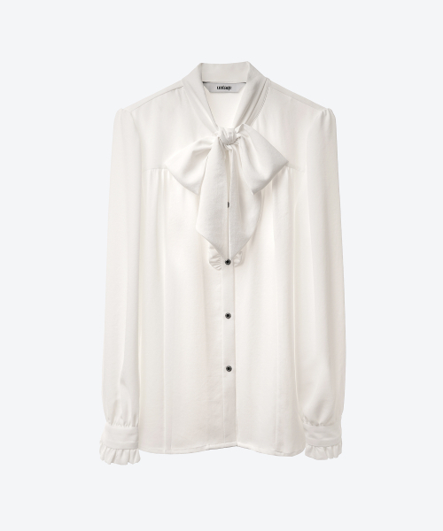 UNTAGE（アンテージ）の「プッシュボウラッフルフラケットブラウス[ホワイト(WOMAN)]_UTS-FS47（シャツ/ブラウス・レディース・その他・FREE）」の3枚目の写真