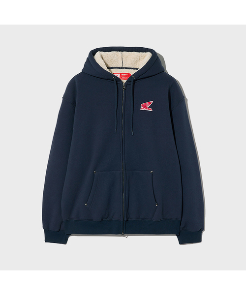 Silky Boa Wing logo Hoodie Zip-up_Navy