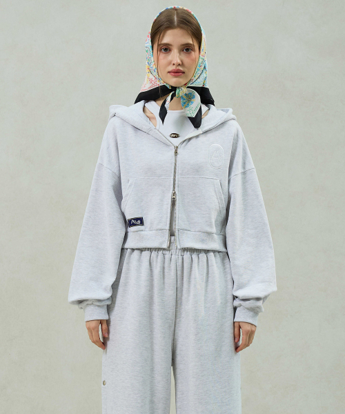 ARI(アリ)の「PITA HOOD ZIP-UP / WHITE_MELANGE(パーカー・レディース・ライトグレー・FREE)」の1枚目の写真